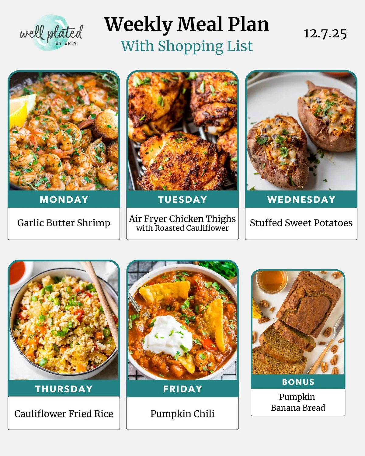 Weekly Meal Plan 12.7.25 – WellPlated.com - TasteeDelight