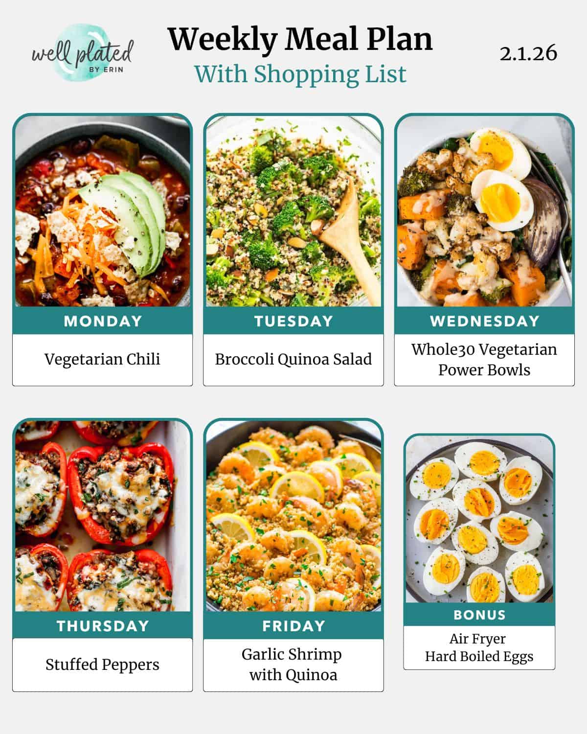 Weekly Meal Plan 2.1.26 – WellPlated.com - TasteeDelight