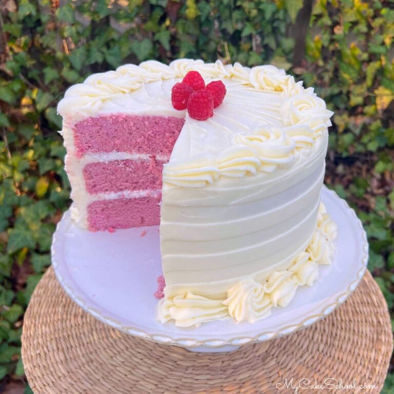Raspberry Velvet Cake - My Cake School - TasteeDelight