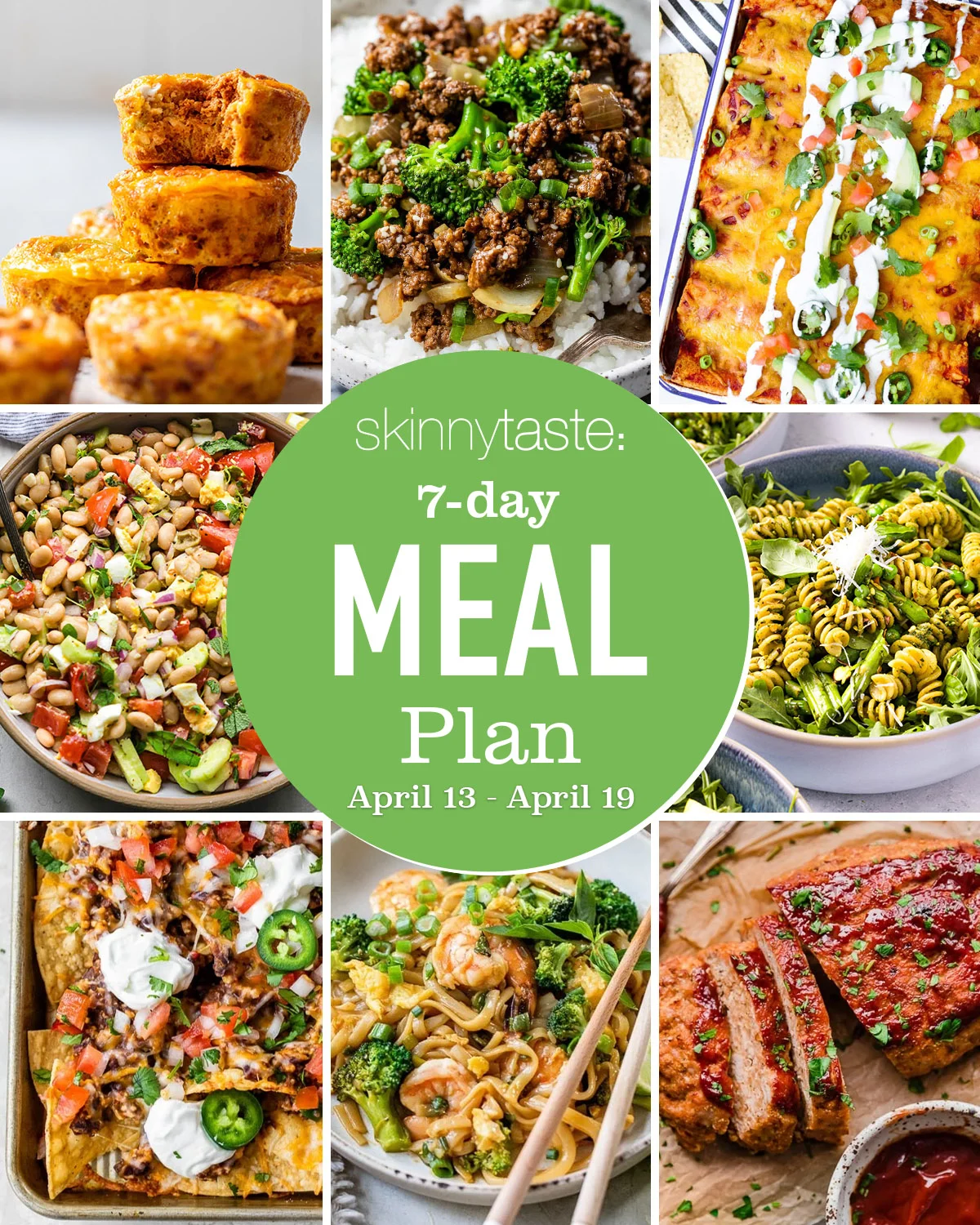 Free 7 Day Healthy Meal Plan (April 13-19) - TasteeDelight
